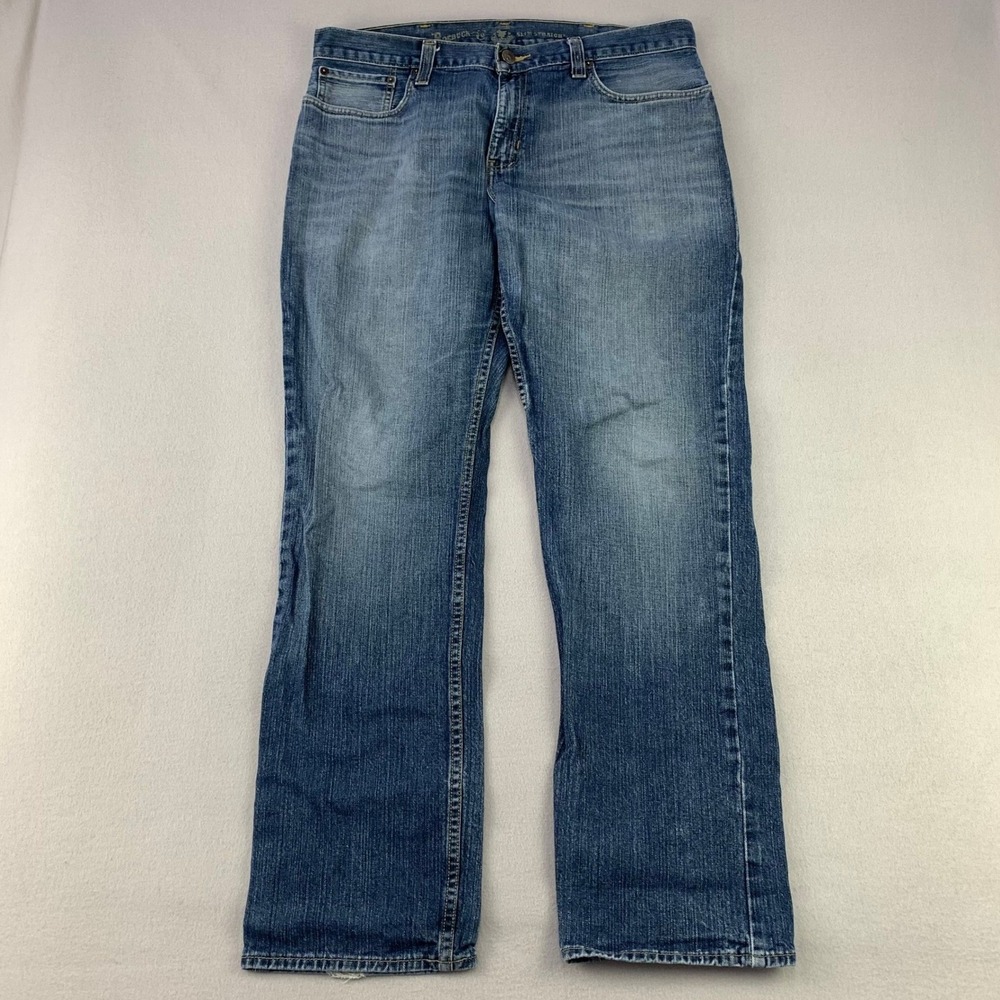 Roebuck Jeans Slim Straight Mens 36x34‎ Faded Distressed Denim Rodeo Work